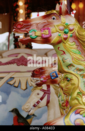 Merry go round chevaux Banque D'Images