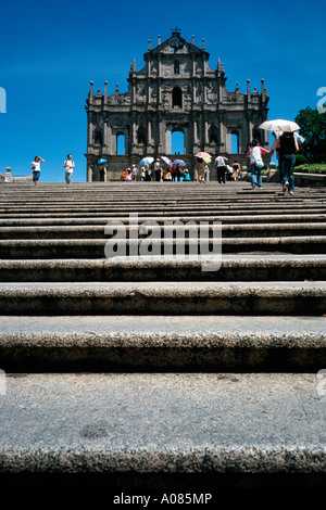 Ruines de l'église de St Paul (Ruinas de Igreja de São Paulo) à Macao. Banque D'Images