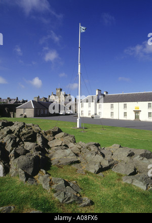 Dh Fort Charlotte SHETLAND LERWICK bâtiments de garnison et mât Banque D'Images