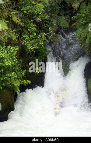 Raft Tutea s Falls Okere, près de Rotorua Nouvelle Zélande Banque D'Images