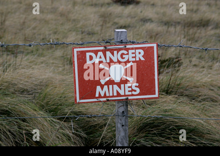 Les mines terrestres Falkland Banque D'Images