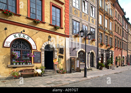 Polen Warschau Altstadt, maisons de la place de la vieille ville Varsovie Pologne Banque D'Images