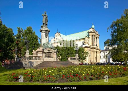 Polen Warschau Mickiewicz Denkmal, Adam Mickiewicz statue dans Varsovie Pologne Banque D'Images