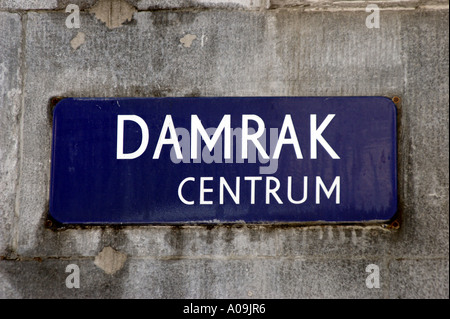 Damrak Roadsign Banque D'Images