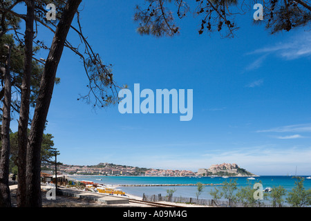 Plage, Calvi, La Balagne, Corse, France Banque D'Images