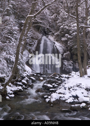 Moss Glen Falls dans le Vermont après une tempête de neige Banque D'Images