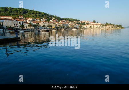 Ville historique de Korcula Lieu de naissance de Marco Polo Korcula island Dalmatie Croatie Banque D'Images