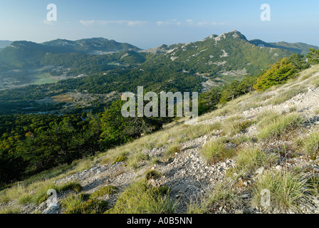 Montagnes karstiques au Parc national Lovcen Monténégro Banque D'Images