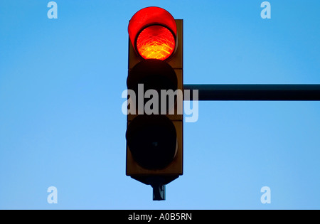 Le FEU ROUGE OU DE SIGNAL Banque D'Images