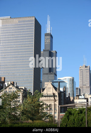 Willis Tower anciennement Sears Tower une partie de l'horizon de Chicago octobre 2006 Banque D'Images