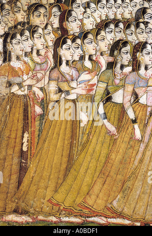 Krishna ascenseurs Mont Govardhan. Kishnagarh, Rajasthan, Inde. En date du : 1780 A.D. Banque D'Images