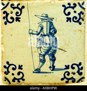 Pays-bas Hollande carreaux carreaux bleu Musée 17-18 siècle soldat Banque D'Images
