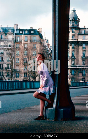 Fotomodell Bruecke Bir Hakeim Seine Paris Frankreich Banque D'Images