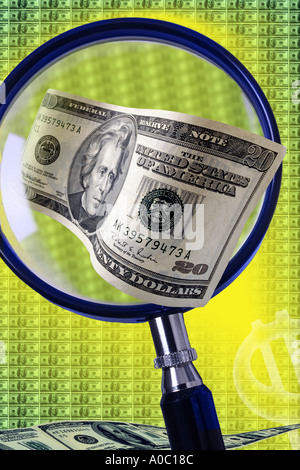 L'argent sous la loupe Banque D'Images