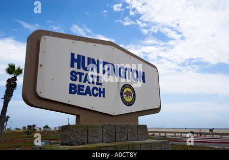 Huntington State Beach sign, Californie, USA (juillet 2006) Banque D'Images