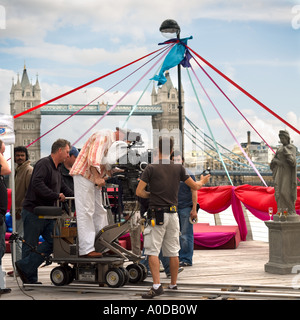 Tournage sur le tournage d'un film de Bollywood à London UK Banque D'Images