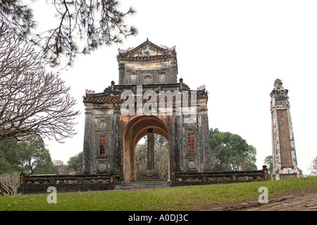 Vietnam Hue Royal Tombs tombeau de l'Empereur Tu Duc Nguyen a servi plus long monarch 1848 Stèle 83 Banque D'Images