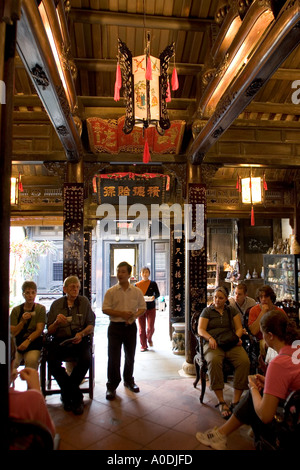 Vietnam Le centre de Hoi An, ville ancienne maison de Tan Ky construite il y a 200 ans avec châssis jackwood l'architecture japonaise dans la pièce principale Banque D'Images