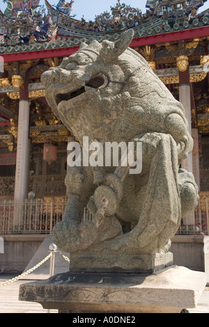 La figure de lion chinois les plus riches de Penang gardiennage maison Khoo Kongsi clan le à George Town Banque D'Images