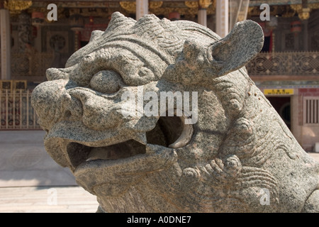 La figure de lion chinois les plus riches de Penang gardiennage maison Khoo Kongsi clan le à George Town Banque D'Images