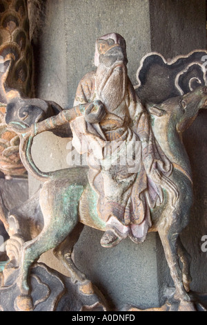 Des sculptures sur pierre en dehors du clan chinois les plus riches de Penang house la Khoo Kongsi à George Town Banque D'Images