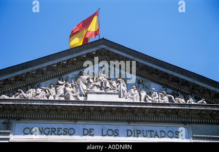 Congreso de los Diputados, le Parlement, Madrid, Espagne Banque D'Images