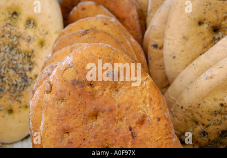 Pains par Carolines du vrai Bread Company de Merthyr Cynog près de Brecon au Pays de Galles Abergavenny annuel Food Festival UK UE GO Banque D'Images