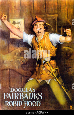 L'affiche de Robin des bois pour la version 1922 de la fameuse histoire avec Hollywood action hero Douglas Fairbanks dans le rôle-titre Banque D'Images