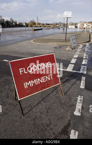 Panneau d'avertissement d'inondation Banque D'Images