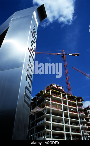 La construction dans le centre-ville de Manchester en Angleterre Banque D'Images