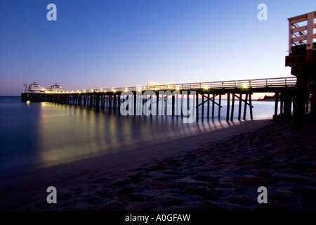 Surfrider beach sunset, Malibu Pier Banque D'Images