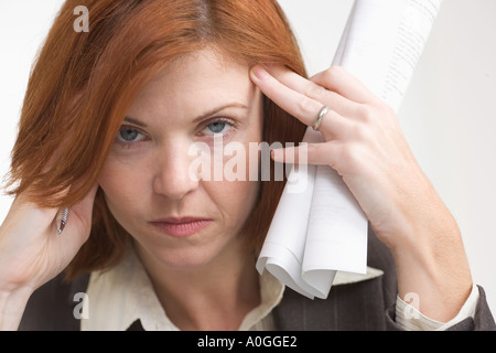 Fatigué de business woman Banque D'Images