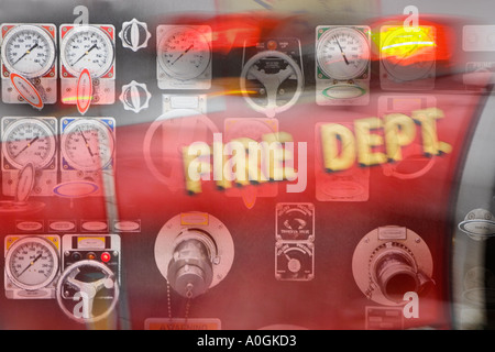 Les manomètres de contrôle sur camion Banque D'Images