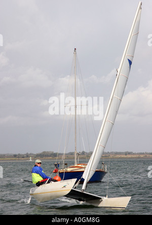 Voile Catamaran au club de voile Marconi de remous de la rivière Banque D'Images