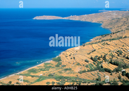 La côte de l'île Andros Andros Grèce Banque D'Images