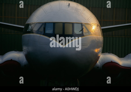 Vue sur la tête de de Havilland Comet le premier avion de ligne Banque D'Images