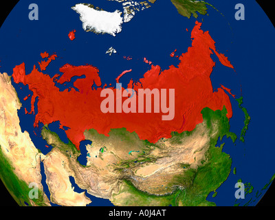 Image satellite de l'Europe en surbrillance Banque D'Images