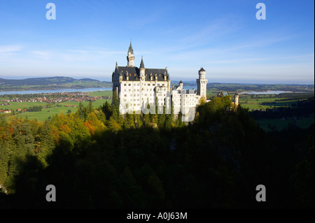 Le château de Neuschwanstein, vu de l'Allemagne Bavière Marienbrücke Banque D'Images