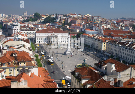 Praça Dom Pedro IV (Rossio) Banque D'Images