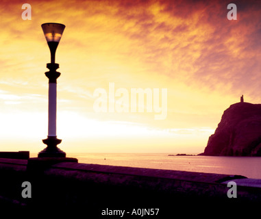 Coucher de Soleil à Port Erin, Île de Man Banque D'Images