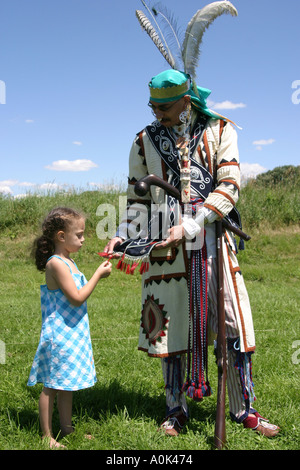 Ohio Perrysburg,Parc commémoratif de l'État de fort Meigs,Muster on the Maumee,costume,régalia,amérindien,peuples indigènes indiens,culture,style de vie,traditionnel Banque D'Images