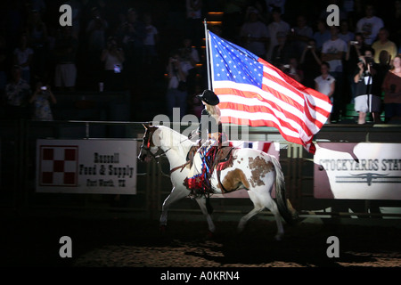 Cérémonies d'ouverture pour le Fort Worth Stockyards Rodeo Banque D'Images