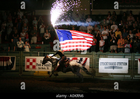 Cérémonies d'ouverture pour le Fort Worth Stockyards Rodeo Banque D'Images