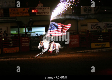 Cérémonies d'ouverture pour le Fort Worth Stockyards Rodeo Banque D'Images