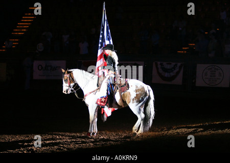 Cérémonies d'ouverture pour le Fort Worth Stockyards Rodeo Banque D'Images