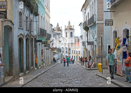 Zone historique de Pelourinho typiques Salvador da Bahia Brésil Banque D'Images