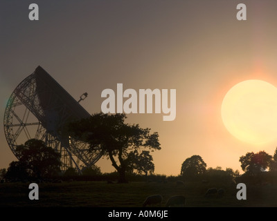 Le radiotélescope de Jodrell Bank en Angleterre Banque D'Images