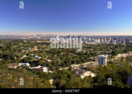 L'horizon de Los Angeles California USA vu de la montagnes de Santa Monica Banque D'Images