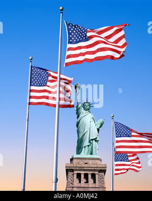 USA - NEW YORK : Statue de la liberté sur Liberty Island Banque D'Images