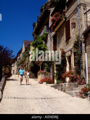 France, Dordogne, Beynac et Cazenac, ruelles pittoresques rues du village Banque D'Images